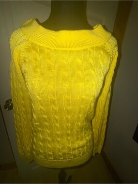 Ralph Lauren Yellow Cable Knit Women’s Sweater, Size S